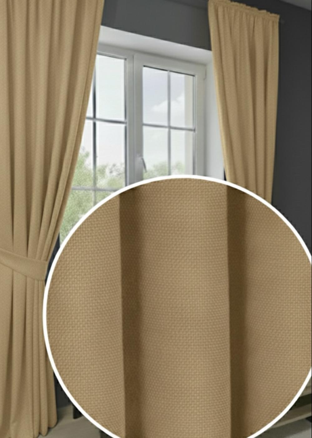 Tok Duruşlu Deve Tüyü Hazır Fon Perde | Vizon Tonlu Petek