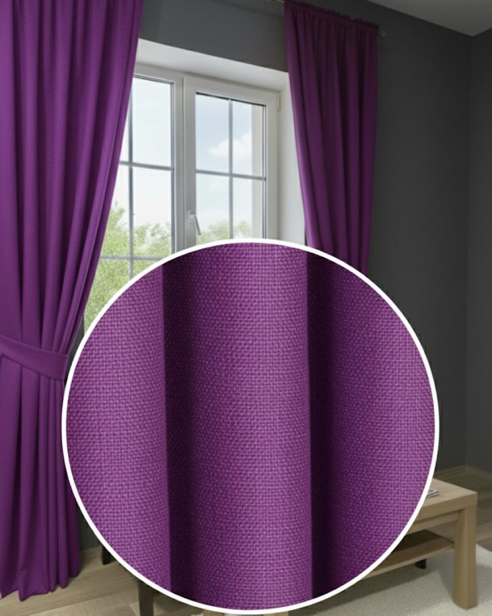 Düz Petek Mor Fon Perde | Lüks Salon & Yatak Odası Perdesi
