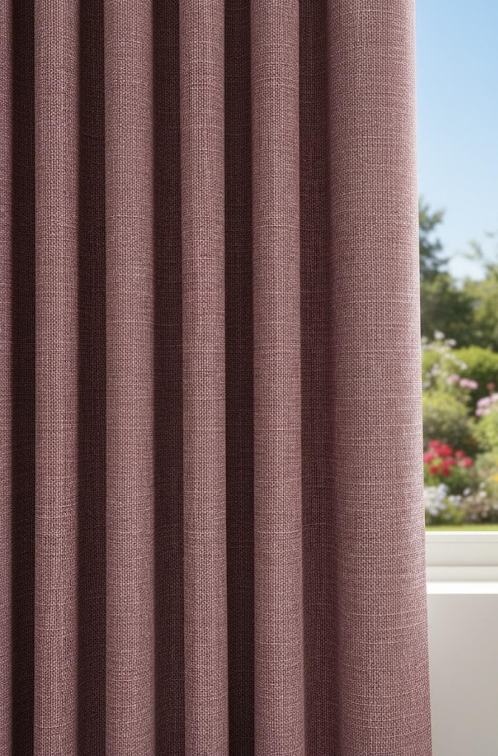 Gül Kurusu Düz Petek Hazır Fon Perde | Modern Derin Mavi