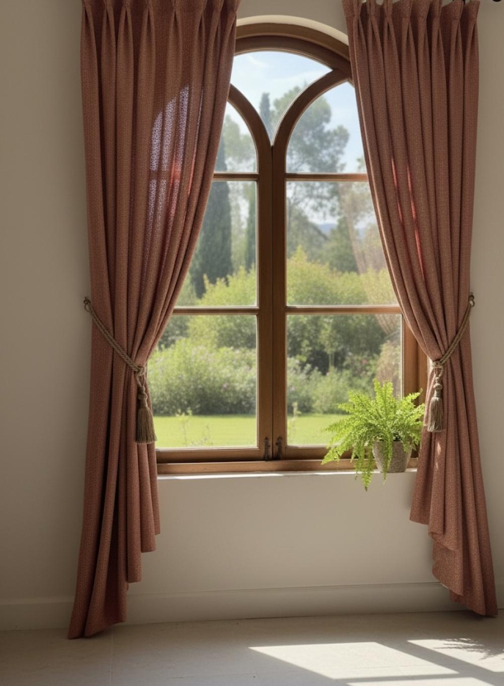 Keten Görünümlü Kiremit Rengi Fon