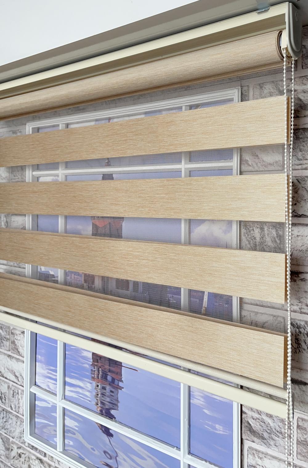 Koyu Krem Zebra Perde