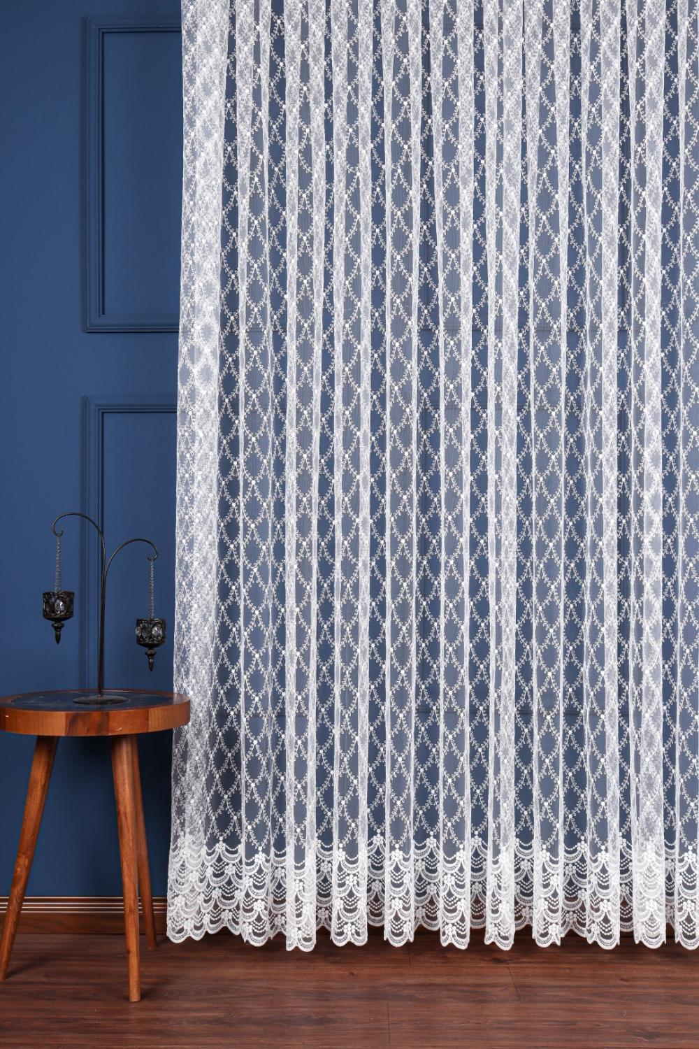 Ege Esintisi Sarmaşık Desenli Brode Perde