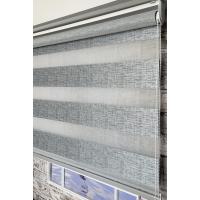 Desenli Koyu Gri Zebra Perde