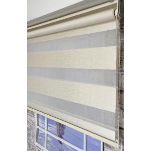 Desenli Krem Zebra Perde